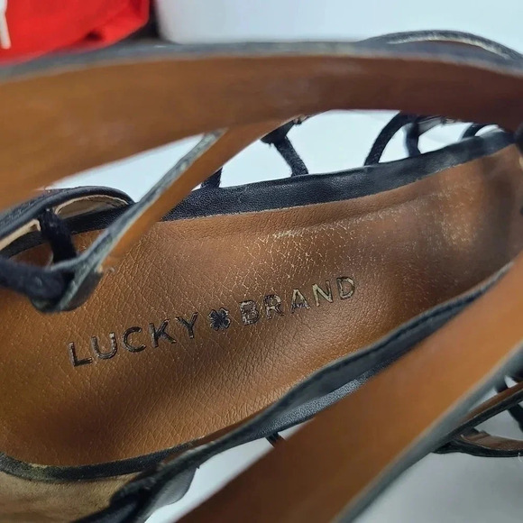 Lucky Brand Jensa black strappy wedge sandal - Picture 9 of 10